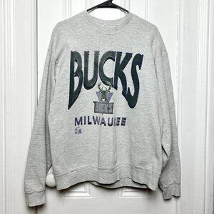 Vintage 90s Milwaukee Bucks Crewneck Sweatshirt Retro Bucks Basketball Shirt Tee